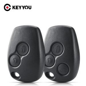 KEYYOU Renault Logan Sandero Clio Fluence Vivaro 마스터 트래픽 3 버튼 자동차 알람 키 케이스 용 블레이드 원격 키 쉘 없음