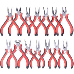 DIY 비즈 쥬얼리 제작용 펜치, 수제 귀걸이, 코 플라이어, 암밴드, 14 가지 스타일, 빨간색 도구