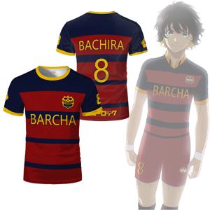 Blue Lock FC Barcha 만화 애니메이션 코스프레 남자 저지 여름 짧은 소매 어린이 티셔츠 2024 스타일 패션 남성 소년 티셔츠
