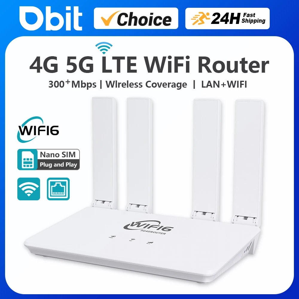 4G Lte 라우터 WiFi6 라우터 300Mbps 4G WiFi 모뎀 호환 비 계약 5G SIM 카드 핫스팟 신호 확장기