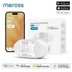 Meross 홈킷 DIY 스마트 스위치, 와이파이 리모컨 무선 스위치, 시리, 알렉사, 구글 어시스턴트 지원, 1 팩, 2 팩, 3 팩, 4/6 팩