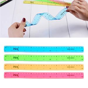 부드러운 눈금자 30cm 유연한 눈금자 멀티 컬러 크리 에이 티브 편지지 규칙 학교 공급