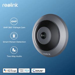 Reolink 6MP Fisheye WiFi 보안 카메라 2.4/5GHz 무선 실내 카메라 양방향 오디오 스마트 감지 360° 파노라마 PoE 카메라