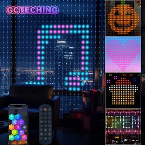 USB LED 스마트 커튼 조명, 블루투스 앱, LED 스트링 RGB 요정 조명, DIY 음악 조명, 파티 창 커튼, 침실 장식