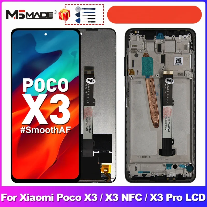 샤오미 POCO X3 디스플레이용 LCD 터치 스크린 디지타이저, AAAQuality IPS, POCO X3 프로 NFC LCD 교체 부품, M2007J20CG