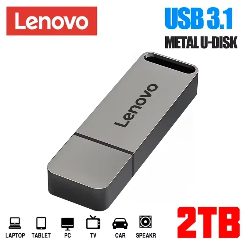 레노버 정품 USB 3.1 플래시 드라이브, 고속 펜 드라이브, 금속 방수 C타입 USB 메모리, 컴퓨터 저장 장치, 2TB, 1TB