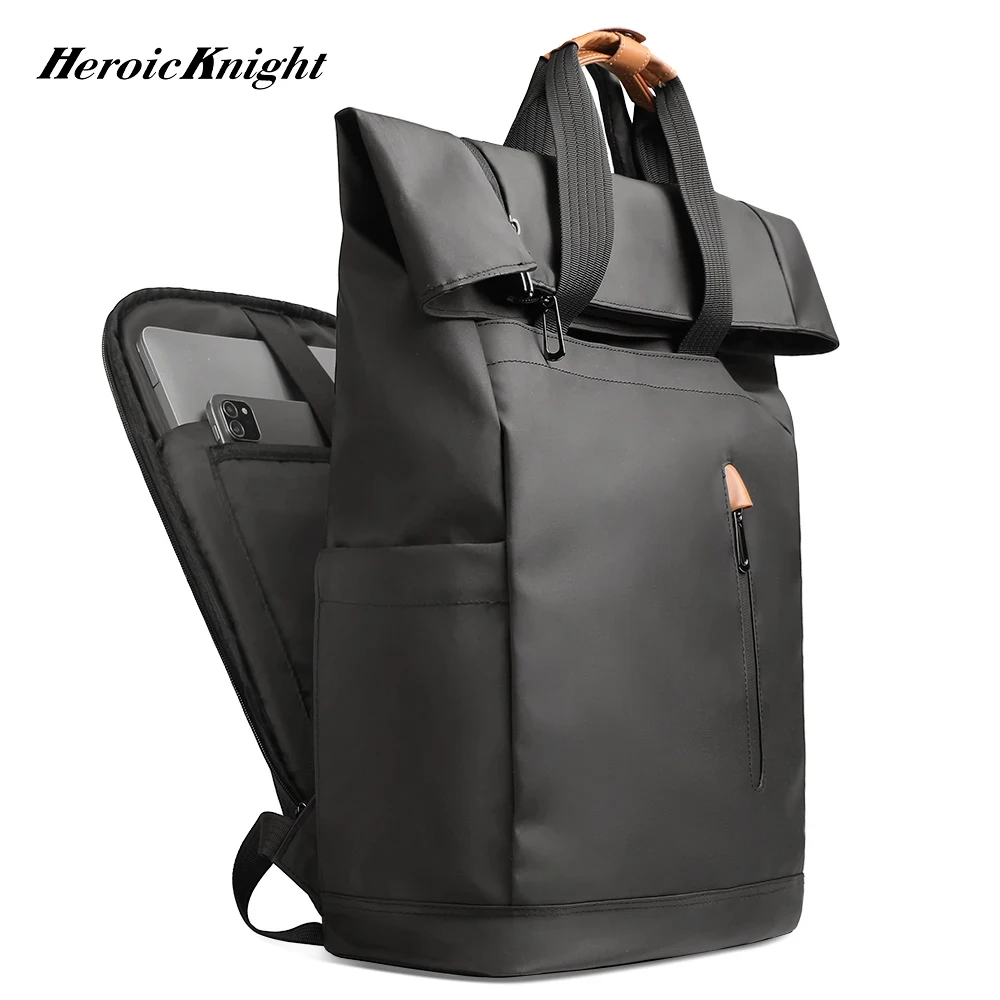 Heroic Knight Travel 남성용 배낭 다기능 확장형 노트북 가방, USB 포트, 야외 방수 하이킹 팩, 도난 방지