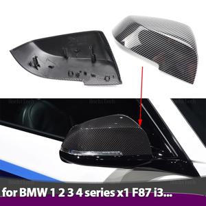 2x 사이드 미러 커버 스타일링 카본 패턴 블랙, BMW 시리즈 1 2 3 4 X M 220i 328i 420i F20 F21 F22 F23 F30 F32 F33 F36 X1 용