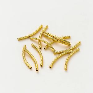 20Pcs 20-35mm 14K/18K 골드 컬러 도금 황동 곡선 튜브 팔찌 만들기 보석 만들기 용품 DIY 결과 액세서리