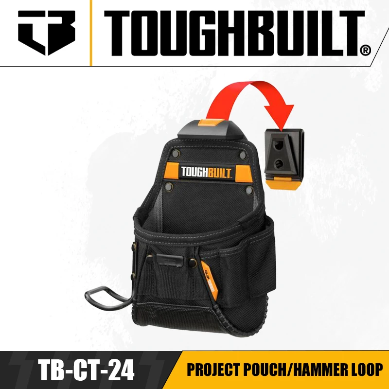 TOUGHBUILT TB-CT-24 프로젝트 파우치, 해머 루프 도구, 포장 도구 가방