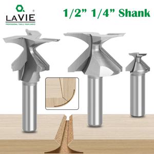 LAVIE 1/4 핸들 1/2 핸들 아크 통합 나이프, 2 엣지, 3 엣지, 솔기가 있는 목공 밀링 커터, 절단 도구, 1PC