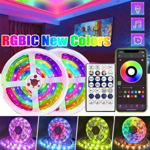 USB WS2812b 매직 RGBIC 드림 스트립 라이트, 5050 LED RGB 스트립, 투야 와이파이 앱, 경마 러닝 분위기 조명, 홈 데코, 1-30M