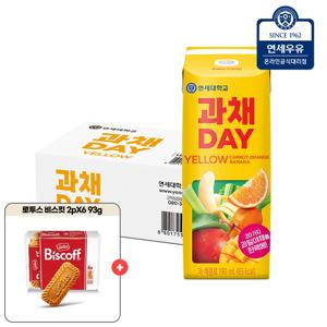 연세우유 과채데이 엘로우 190ml 24팩+로투스 비스킷 2Px6 93g