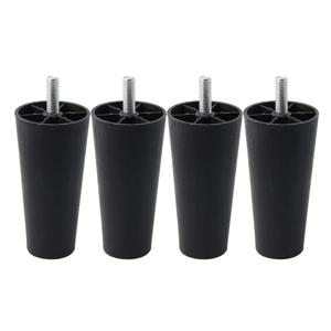 4pcs 라운드 테이퍼 블랙 플라스틱 가구 다리 피트 높은 40 65 90 100 120MM 소파 소파와 의자에 대 한 M8 * 25 스레드 생크