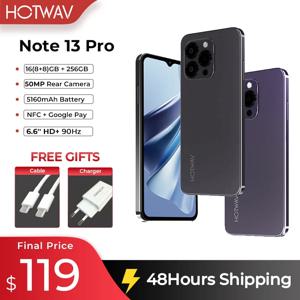 HOTWAV Note 13 Pro 4G Android 13 6.6 ''HD + 90Hz 재생 빈도, 16GB(8 + 8)+ 256GB, 50MP 카메라, 5160mAh 대용량 배터리, 신규