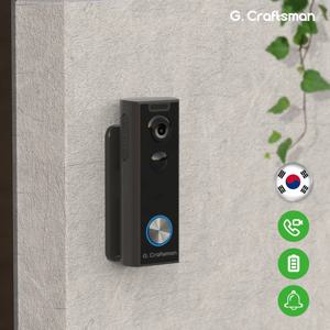 G.Craftsman J10 무선 WiFi 비디오 도어벨 카메라, 배터리, 스마트 PIR 모션 감지, 야간 시야, 인터콤 도어벨 링