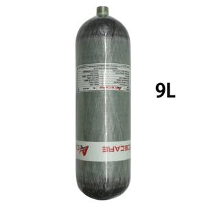 ACECARE 고압 다이빙 스쿠버 병, 탄소 섬유 실린더, HPA 탱크, M18 * 1.5, 4500PSI, 300Bar, 30MPA, 9L