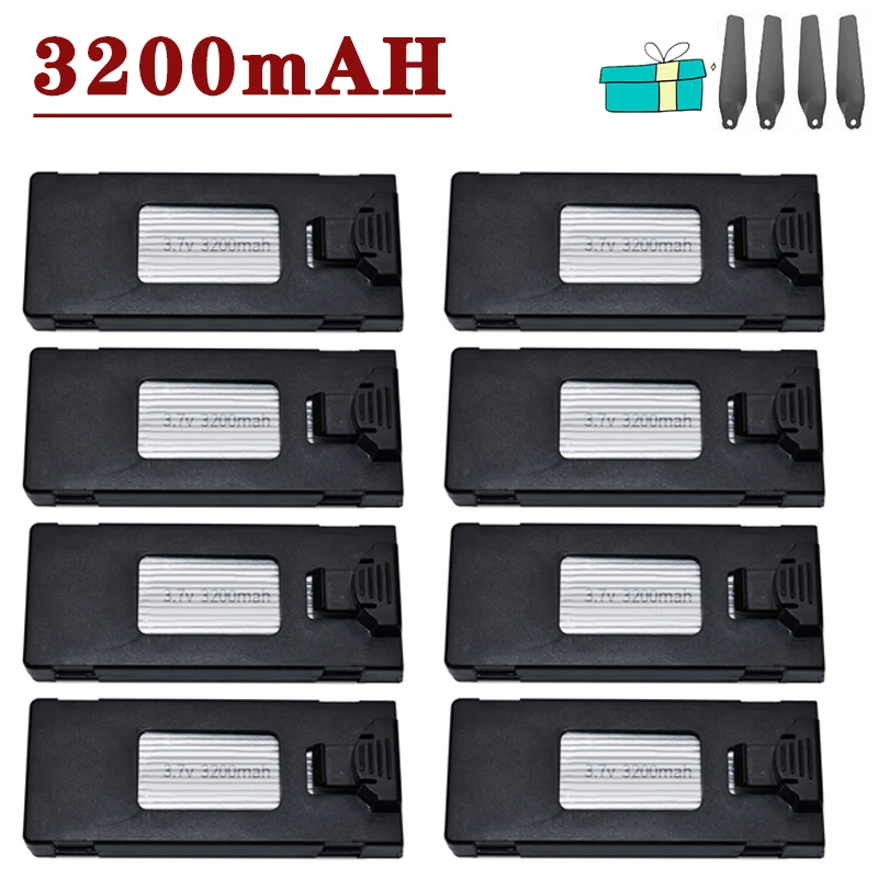 드론 백업 배터리, 3.7V 3200mAh LiPo 배터리, UAV 배터리, E88 E99 E99S F185 미니 드론 배터리, RC 쿼드콥터 부품 배터리