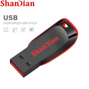 SHANDIAN 고속 정품 USB 플래시 드라이브, 블랙 펜 드라이브, 보너스 키체인 포함, 64GB 메모리 스틱, 128GB, 32GB 비즈니스 선물, 16GB