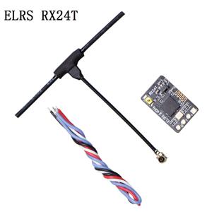 ExpressLRS 라디오 나노 장거리 리시버, LR4 LR5 FPV 레이싱 프리스타일 드론용 안테나 포함, 2.4G ELRS RX24T, DIY 부품