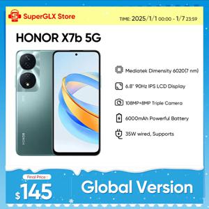 2024 HONOR X7b 5G 글로벌 버전 Mediatek Dimensity 6020, 6.8 인치 90Hz 주사율 디스플레이, 108MP 트리플 카메라, 6000mAh 긴 배터리