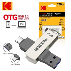 오리지널 코닥 C 타입 펜드라이브, USB 3.2 금속 USB 플래시 드라이브, 128GB, 64GB, 32GB HDD, 2 인 1 U 디스크, 열쇠용 스마트폰 노트북 데스크탑