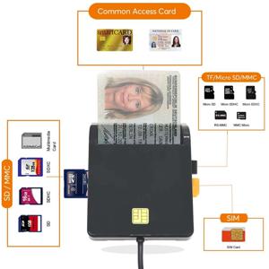 UTHAI X02 USB SIM 스마트 카드 리더 은행 카드 IC/ID EMV SD TF MMC 카드 리더 USB-CCID ISO 7816 Windows 7 8 10 Linux OS