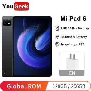 글로벌롬 샤오미 미패드 6 태블릿 6GB 램 128GB 롬 11인치 2.8K 144Hz LCD 화면 8840mAh 배터리 33W 고속충전 스냅드래곤 870