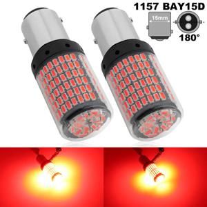 BAY15D LED 캔버스 144 SMD 자동차 브레이크 리버스 램프 후미등 전구, 2x1157