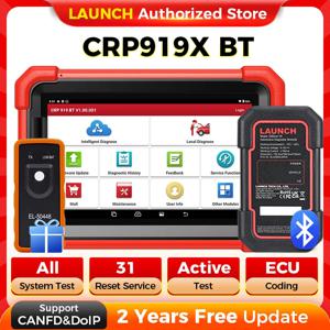 새로운 LAUNCH X431 CRP919X BT OBD2 스캐너, 자동차 진단 도구, CANFD DOIP ECU 코딩 OBDII 전문 스캔, 무료 배송