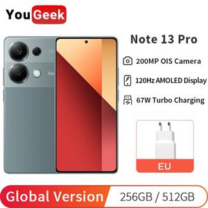 글로벌 버전 샤오미 Redmi Note 13 Pro 4G 스마트폰 200MP OIS 카메라 120Hz AMOLED 67W 터보 충전 MTK Helio G99-Ultra