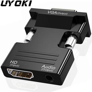 수-암 HDMI 호환 VGA 어댑터, HD 1080P 오디오 케이블 변환기, PC 노트북 TV 박스 컴퓨터 디스플레이 프로젝터용