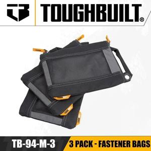 TOUGHBUILT TB-94-M-3 3 팩 패스너 백, 보관 도구 가방, 네일 백, 전동 공구 액세서리