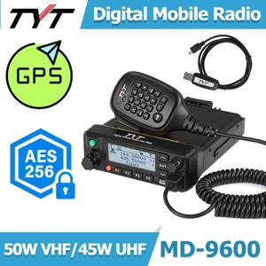 TYT MD-9600 DMR 모바일 라디오 GPS AES256 암호화 UHF/VHF 듀얼 밴드 50W 1000CH 136-174MHz 및 400-480MHz 트랜시버