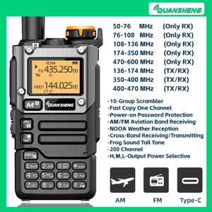 Quansheng UV-k5(8) 워키토키, 5W 에어 밴드 라디오 충전, UHF VHF DTMF FM 스크램블러 NOAA 무선 주파수 양방향 cb무전기