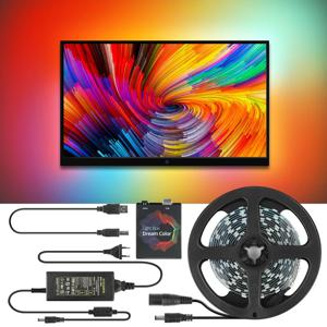 USB LED 스트립 조명 5050 RGB 드림 컬러 앰비언트 TV 키트, 데스크탑 PC 화면 배경 조명, 5V WS2812B, 1M, 2M, 3M, 4M, 5M