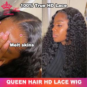 Queen Hair Deep Wave Real HD Lace Wig 13x6 13x4 Full Frontal 4x4 5x5 6x6 HD Closure Wig 100% Human Raw Hair Pre Plucked Lace Wig