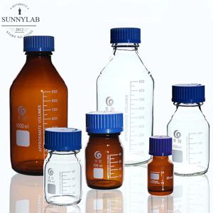 실험실 투명 및 갈색 스크류 캡 시약병, 밀폐 병 유리 실험실 샘플 병, 25ml ~ 1000ml