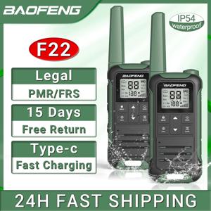 Baofeng F22 PMR446 FRS 워키토키, 라이센스 없는 휴대용 LCD 디스플레이 VOX 양방향 라디오 지원, 사냥용 C 타입 충전기, 2 개