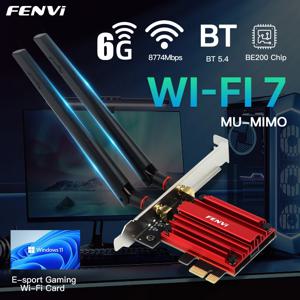 FENVI 데스크탑 무선 네트워크 어댑터, 와이파이 7 FV-BE200 PCI-E 어댑터, 8774Mbps, BE200NGW, BT5.4 트라이 밴드, Win10, 11 용, 2.4G, 5G, 6GHz