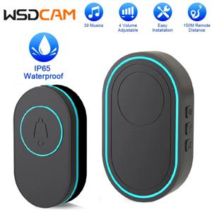 Wsdcam 무선 초인종 스마트 39 음악 문짝 벨 차임 키트, LED 플래시 하우스 웰컴 벨, IP65 방수 보안 초인종