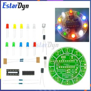 Estardyn 다채로운 음성 제어 회전 LED 조명 키트, 전자 제조 DIY 키트, 예비 부품, 학생 실험실, CD4017