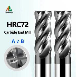 카바이드 엔드 밀 HRC70 1, 2, 4, 5, 6, 8, 10, 12, 4 플루트 밀링 커터, 텅스텐 스틸 절단, CNC 금속 스틸 가공 도구 라우터 비트