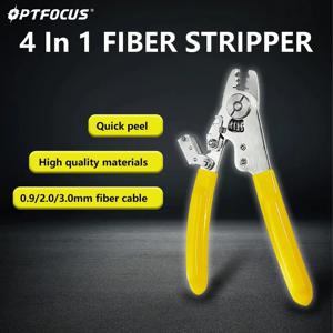 OPTFOCUS 광섬유 스트리퍼 플라이어, FTTH 도구, 광섬유 케이블 스트리퍼, 4 in 1, 0.9mm, 2.0mm, 3.0mm