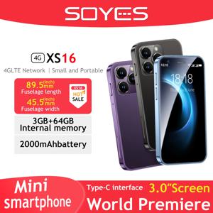 SOYES XS16 미니 4G LTE 미니 스마트폰, 3.0 인치 디스플레이, 3GB RAM, 64GB ROM, 5MP 카메라, 듀얼 SIM, 플레이 스토어 WhatsAPP 포함