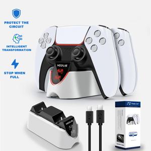 PS5 게임 패드 용 LED 표시기가 있는 Playstation 5 컨트롤러 충전기 스테이션 충전 크래들 독 스테이션 용 듀얼 고속 충전기