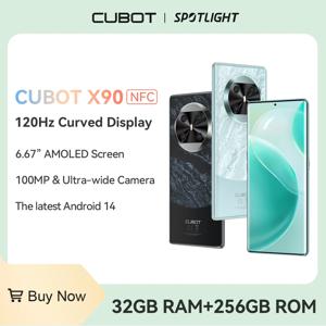 CUBOT X90 안드로이드 스마트폰, 6.67 인치 AMOLED 곡선 120Hz 디스플레이, Helio G99, 32GB (16GB + 16GB)RAM, 256GB ROM,100MP 카메라, NFC