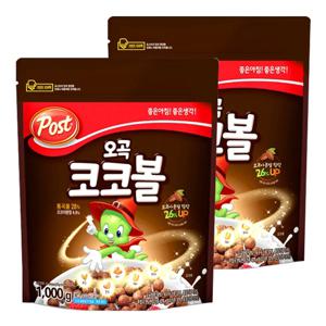 포스트 오곡코코볼 1kg X 2개 시리얼 아침식사 그래놀라