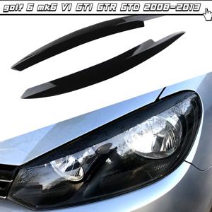 자동차 헤드라이트 헤드 램프 눈썹 눈꺼풀 스티커 트림 커버, 폭스바겐 VW 골프 6 MK6 VI GTI GTR GTD 2008 - 2013 액세서리