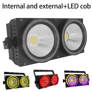 DMX 무대 효과 블라인더 쿨 웜 화이트 DJ 무대 조명 램프, 고출력 200W LED COB 50W RGB LED 라이트 스트립, 2 인 1, 2 눈, 신제품